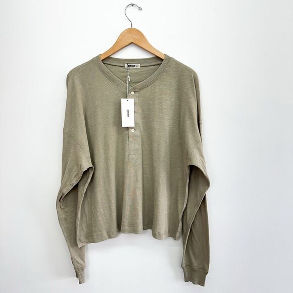 Buck Mason Men’s Concrete Slub Cotton Long Sleeve Henley - Picture 1 of 6